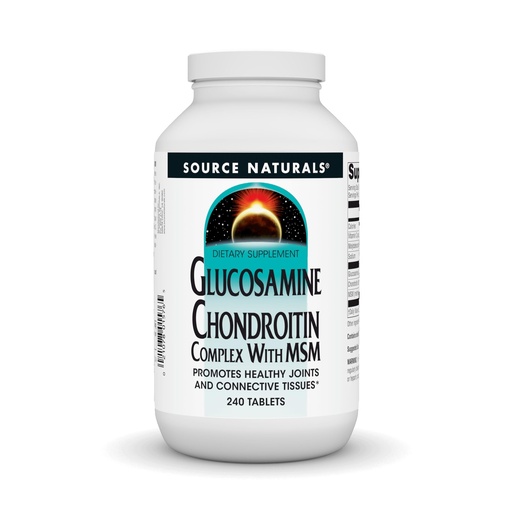 [BRSWIYQOAUNAEALO] Source Naturals Glucosamine Chondroitin Complex with MSM, Promotes Healthy Joints and Connective Tossues* - 240 Tablets