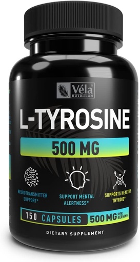 [BRSRMZD5PNYQEDT6] L-Tyrosine Capsules Silencio 500mg per Serving Silencio Neurotransmisor Soporte, Alerta mental Soporte Silencio No GMO, GMP Certified, 3rd Party Tested Silencio 150 Conde
