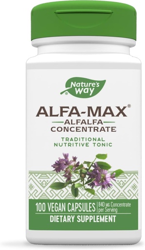 [BRSWIZYZOMCB4EA3] Nature's Way Alfa-Max - Alfalfa Addition - Alfalfa Leaf, Stem & Flower - Gluten Free & Vegen - 100 капсули