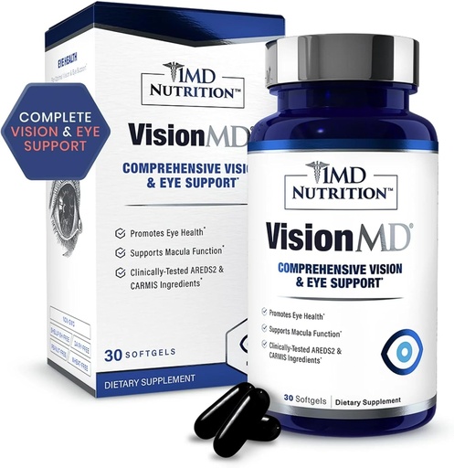 [BRSRO2QNPIHBEDTL] Convergence VisionMD Eye Vitamin with AREDS 2 | Eye Support Supplement | 30 Softgels