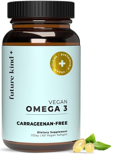[BRSWYHQOBEBBU2DH] Future Kind Omega-3 Supplement for Clarity, Memory, and Mobility Comfort, 2 Months Supply of Citrus-Scented Softgels with EPA and DHA, Vegan Omega-3 Supplement from Algae, Carrageenan Free, 60 Count