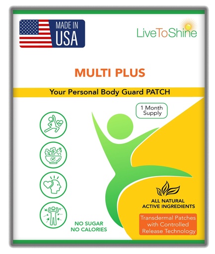 [BRSROBQTBABQ2HY7] Live To Shine Multi Plus Patch – 30-Day Supply – USA-Made Topical Wellness Patch for Women & Men – Vegan, Sugar-Free, Gluten-Free, Non-GMO – Daily Energy & Immune Support