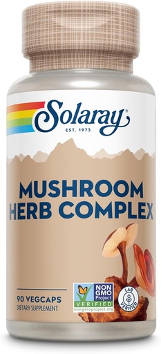 [BRSWIGT5BJ6RC3LI] SOLARAY Mushroom Herb Complex Supplement | 90 Count