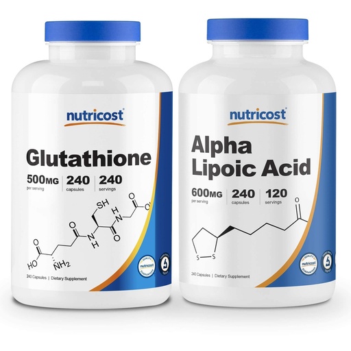 [BRSWY2Y5OUCQKDQY] Nutricost Alpha Lipoic Acid 600mg, 240 Caps Glutathione 500mg, 240 Caps