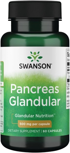 [BRSWGEL4AQBBQ3IV] Swanson Raw Pancreas Glandular 500 Milligrams 60 Capsules
