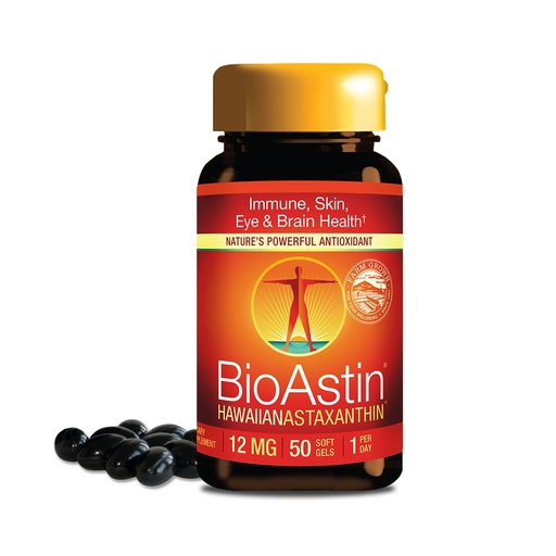 [BRSWIZAROIGROD3C] Nutrex Hawaii BioAstin Hawaiian Astaxanthin - 12mg, 50 Softgels - Farm-Direct Premium Antioxidant Supplement to Support Eye, Skin, Joint & Immune System Health - Non-GMO & Gluten-Free