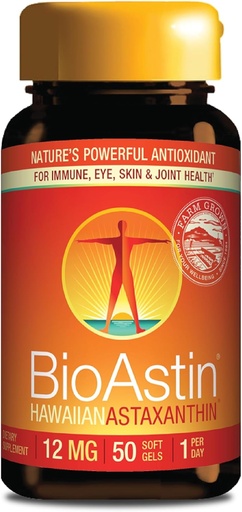 [BRSWIZAROIGROD3C] Nutrex Hawaii BioAstin Hawaiian Astaxanthin - 12mg, 50 Softgels - Farm-Direct Premium Antioxidant Supplement to Support Eye, Skin, Joint & Immune System Health - Non-GMO & Gluten-Free