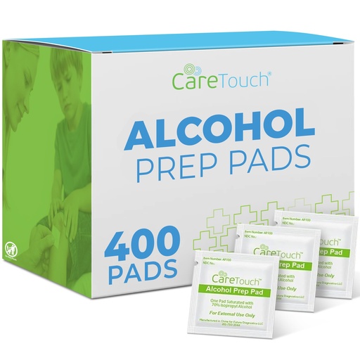 [BRSWECQ2OBYQYEI3] Care Touch Alcohol Wipes Individually Wrapped - Prep Pads with 70% Isopropyl Alcohol, Great for Home, Medical & First Aid Kits Sterilized, Antiseptic 2-Ply Swabs 400 Count