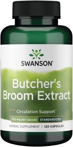 [BRSWGEL4BMNW23IZ] Swanson Butcher's Broom (Standardized) 150 Milligrams 120 Capsules