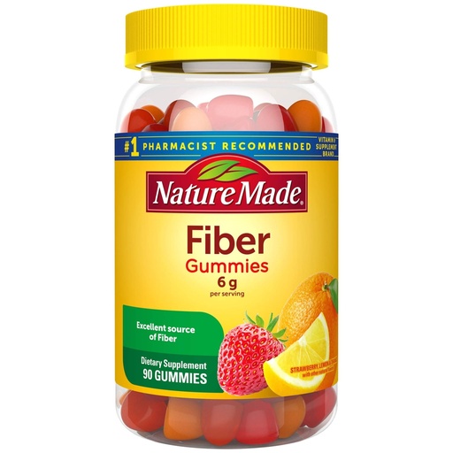 [BRSWIHL3CUMB4CTM] Nature Made Fiber 6 g, Dietary Supplement for Digestive Health Support, 90 Fiber Gummies, 30 Day Supply