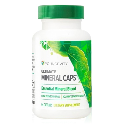 [BRSROGLQCF4BQA37] Youngevity Ultimate Mineral Caps™ - 70+ Essential Full Spectrum Trace Minerals - Nutrient-Dense, Derived from Humic & Aquamin Seaweed (64 Capsule) (Pack of 4)