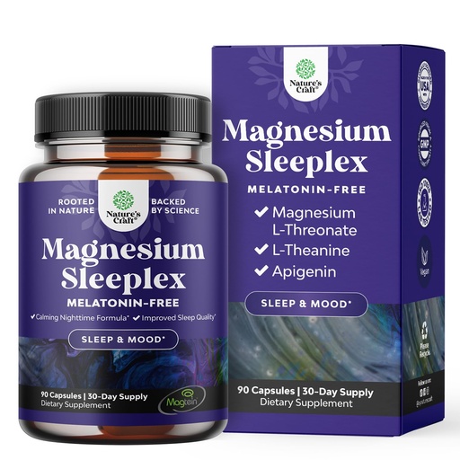 [BRSRMFL7OANBO3DK] High Absorption Magnesium Sleep Supplement - Rest Support Magtein Magnesium L-Threonate and Apigenin Theanine for Sleep and Rest for Women & Men - Mg L-Threonate Melatonin Free Sleeping Aid - 90 Ct