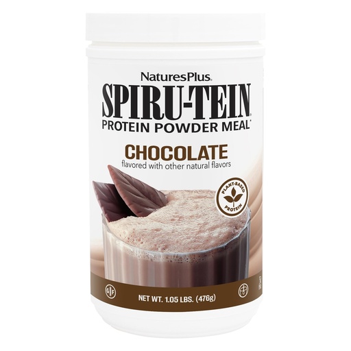 [BRSWIFAQAIORMET4] NaturesPlus SPIRU-TEIN, Chocolate - 1.05 lb - Plant-Based Protein Shake - Non-GMO, Vegetarian, Gluten Free - 17 Total Servings