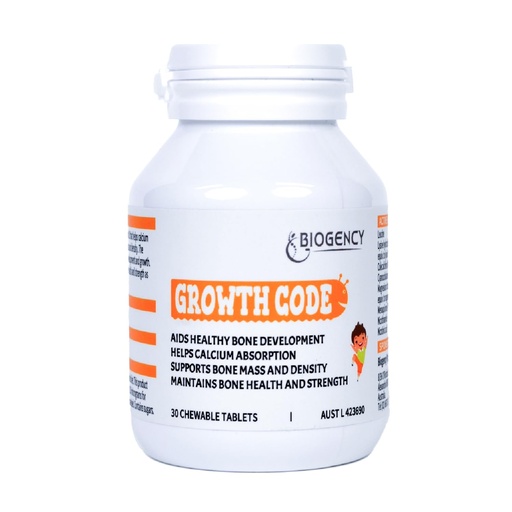 [BRSRAADRAAMR423F] 1 Pack Growth Code Natural Growth Supplement for Children and Teens - Vitamins D3, K2, Niacinamide, Bone Strengthening - Children's Vitamins Made in Australia, 30 Tablets