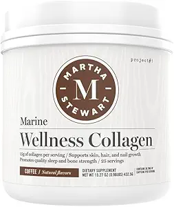 [BRSROCYFCEMA4GT5] Martha Stewart Collagen Peptides Powder - Multi Collagen for Women | Healthy Supplement for Skin, Hair, Nails, and Bone Strength | 15g Protein | Coffee | 25 Servings