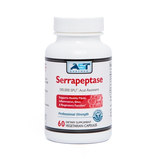 [BRSWKEA4OB6WEADK] AST Enzymes Serrapeptase 130,000 SPU – 60 Vegetarian Capsules – Premium Natural Systemic Enzymes –Acid-Resistant Serrapeptase
