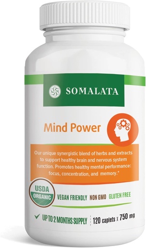 [BRSWKH3ZC4MQOEA6] Mind Power - Organic Supplement with Ashwagandha - Supports Healthy Brain Function