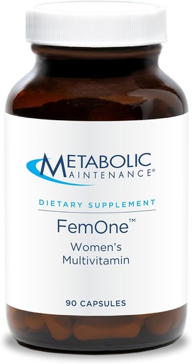 [BRSWIYQHAB4QMGQ3] Mantenimiento metabólico FemOne - Multivitamina de Mujeres con Hierro Biodisponible, Folato Activo, B12, Antioxidantes, Vitamina D + Biotina, Apoyo a la Salud Reproductiva + Inmunitaria (90 cápsulas)