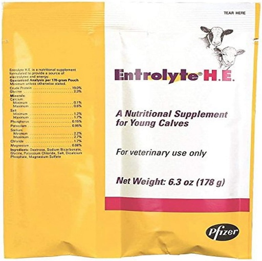[BRSWIYQBBMCGCGAZ] 8152 Gənc Calves üçün Electrolyte H.E. Packets, 178g