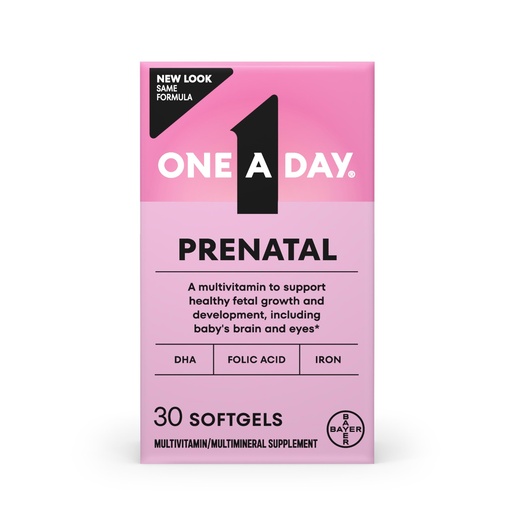 [BRSWIG3QOQHAKDYV] One A Day Prenatal Vitamins- Folic Acid, Iron, Omega- 3 (DHA), Pregnancy Vitamins for Women, Prenatal Multivitamin for Mom and Baby Support, Pregnancy Must Haves 30 Ct (Packaging May Vary)