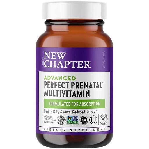[BRSWIYINBN6AME3K] New Chapter Perfect Prenatal Vitamins - 96ct, Organic Prenatal Vitamins, Non-GMO Ingredients for Healthy Baby & Mom - Folate (Methylfolate), Iron, Vitamin D3, Fermented with Whole Foods and Probiotics