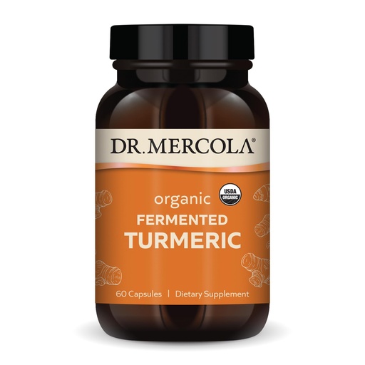 [BRSWKEANDMCQEH3M] Dr. Mercola Organic Fermented Turmeric - 370 mg Fermented Turmeric - High-Bioavailability Curcuminoids - USDA Organic, Non-GMO, Gluten-Free & Soy-Free - 60 Capsules (30 Servings)