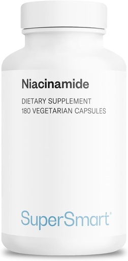 [BRSWIHQZBECWEGD6] Supersmart - Niacinamide Supplement 2000mg per Day (Nicotinamide) - Flush Free Vitamin B3 Niacin | Non-GMO & Gluten Free - 180 Vegetarian Capsules
