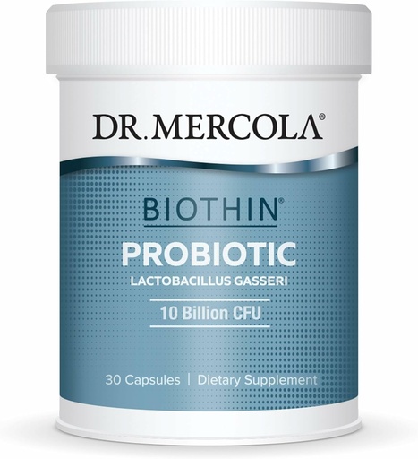 [BRSW2EI2AUORS2YZ] Dr. Mercola Biothin Probiótico - Suplemento de Saúde Digestiva - Suporta Metabolismo Saudável - GMO-Free, Gluten-Free & Soy-Free - 30 Cápsulas de Libertação Atrasada (30 Servings)