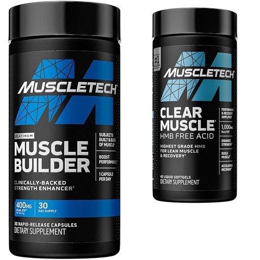 [BRSRAY33CNYQAETL] MuscleTech Muscle Builder with Peak ATP and Clear Muscle with HMB, Muscle Building Supplements for Men & Women, 30 + 42 Count