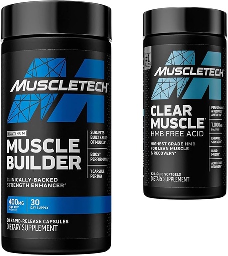 [BRSRAY33CNYQAETL] MuscleTech Muscle Builder with Peak ATP and Clear Muscle with HMB, Muscle Building Supplements for Men & Women, 30 + 42 Count