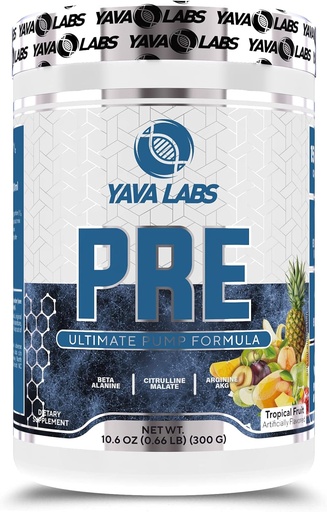 [BRSRMALYDEFAOFDK] Yava Labs PRE Workout Ultimate Pump Formula (Tropical Fruit)