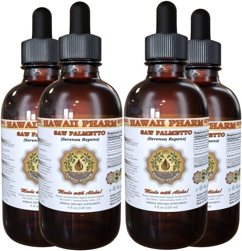 [BRSWI2QYDMHB23TA] Hawaii Pharm Saw Palmetto (Serenoa Repens) Liquid Extract 4x4 fl.oz