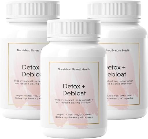 [BRSRAZITCINRGADA] Nourished Natural Detox + Debloat - Milk Thistle & Dandelion Root Vegan Supplement for Women - Bloating Relief & Digestion Support - 180 Capsules