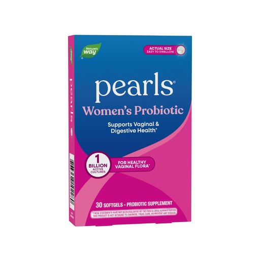 [BRSWIGLZCMOACHTI] Nature's Way Women's Probiotic Pearls, Supports Vaginal and Digestive Health*, 1 Billion Live Cultures, Protects Against Occasional Bloating & Constipation*, Easy-to-Swallow Softgels, 30 Count