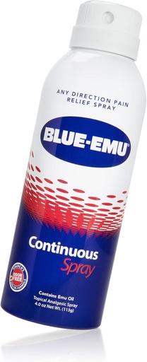 [BRSWIEAPAZ7WEAAZ] Blue-Emu spray de alivio de dor continua para acción rápida conxunto e alivio muscular, 4 Oz, 1 Pack
