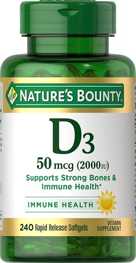 [BRSWIZQRPMBR42TC] Nature's Bounty Vitamin D 2,000 IU Softgels