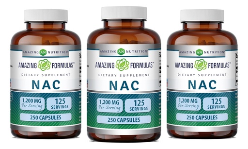 [BRSW2YL5BYMQGF3V] Amazing Formulas NAC 600 Mg | N-Acetyl Cysteine Supplement | Capsules | Non-GMO | Gluten Free | Made in USA (3 Pack, 250 Count)