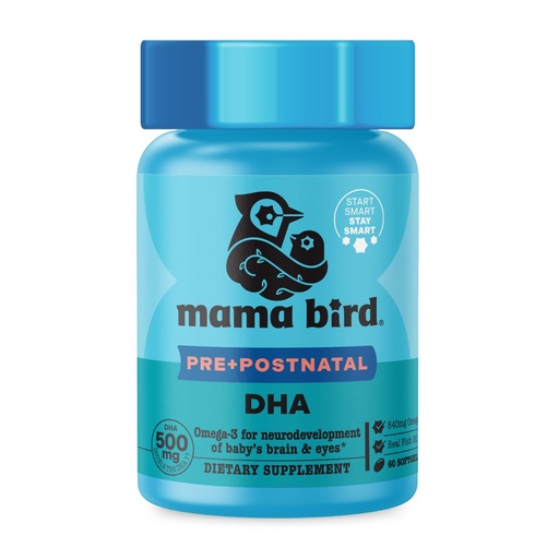 [BRSWGZY2BYIRA3T4] Best Nest Wellness Mama Bird - Pre+Postnatal DHA (30 Servings) Omega 3 Fish Oil 500mg DHA - Lemon-Infused Softgels - Mom & Baby Brain Health - Post+Prenatal Vitamins for Women - Gluten Free, Non GMO