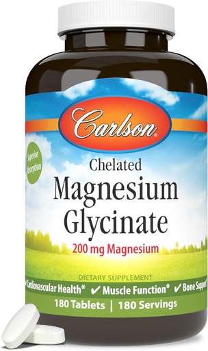 [BRSWIYYFAV5G2G3Y] Carlson Magneziu Chelated 200mg, 180 comprimate