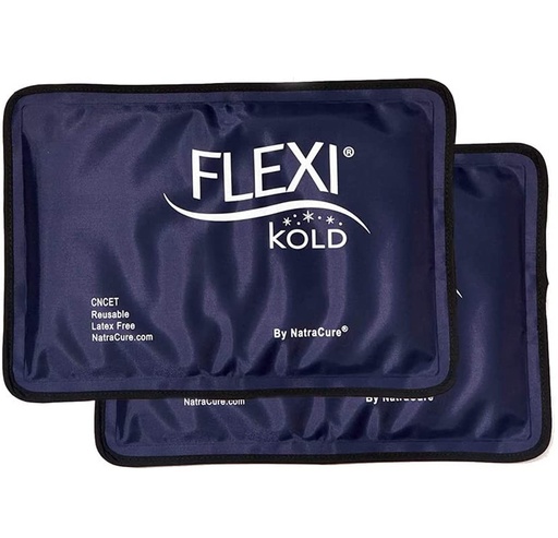 [BRSWGFIBOYORQ2QY] 2 FlexiKold Gel Ice Packs - Ice Packs for Injuries Reusable, Back Pain Relief, Knee Ice Pack Wrap, After Surgery, Ice Pack for Knee - 6303-COLD-2PK by NatraCure - Medium – 2PK