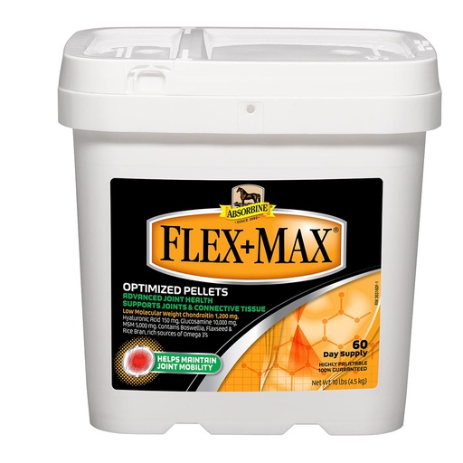[BRSWIYL6CMHQADQZ] Absorbine Flex+Max Horse Joint Supplement Pellets, Highly Palatable, Comprehensive Equine Formula with Glucosamine, MSM, Chondroitin & Flaxseed, 10lb Tub / 60 Day Supply
