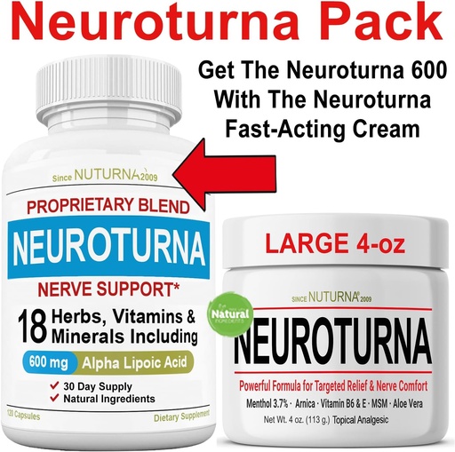 [BRSWYEL6BZYQMDTO] Neuroturna Nerve Support 600 mg ALA Plus Neuroturna Nerve Cream 4oz