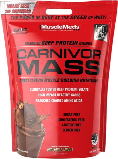 [BRSWIHY5BAFRAG3U] Sjokolade Fudge Carnivor Mass 10lb av MuscleMeds