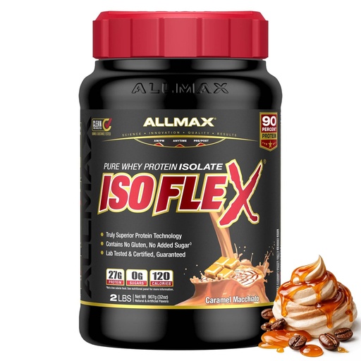[BRSWKGQGBJ7RQ3LI] ALLMAX ISOFLEX Pure Whey Isolate Protein Powder - Gluten Free, Low Lactose, Sugar-Free - High-Protein, Clean, Keto-Friendly for Pre Post Workout Supplement for Women and Men | Caramel Macchiato, 2lb