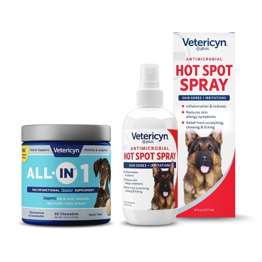 [BRSRMBQNDNYQYDLP] Vetericyn All-in 1 Multifunctional Senior Dog Supplement with Glucosamine and Vetericyn Plus Hot Spot Spray