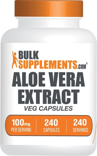 [BRSRMAIOPN5QIFDZ] BulkSupplements.com Aloe Vera Capsules - Aloe Vera Extract, Aloe Vera Supliment - Herbal Supplement, Gluten Free, 1 Capsule per Serving, 240 Veg Capsule (Pachet de 1)