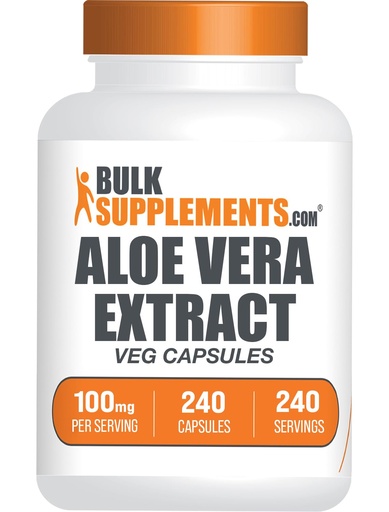 [BRSRMAIOPN5QIFDZ] BulkSupplements.com Aloe Vera Capsules - Aloe Vera Extract, Aloe Vera Supplement - Herbal Supplement, Gluten Free, 1 Capsule per Serving, 240 Veg Capsules (Pack of 1)