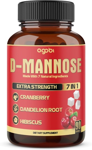 [BRSWYH37A4FQEFL6] D-Mannose Capsules - 7 Kruiden met Cranberry, Dandelion, Hibiscus en meer - Ondersteuning Flush impurities en urinetrek gezondheid - 90 Vegan Capsules 3-maand levering
