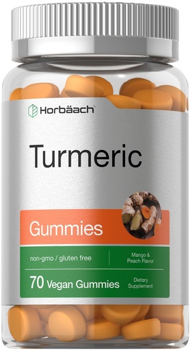 [BRSW2ZT4BANGEE35] Horbäach Turmeric Gummies | 70 Count | Mango & Peach Flavor | Turmeric Curcumin with Ginger | Vegan Non-GMO & Gluten Free Supplement
