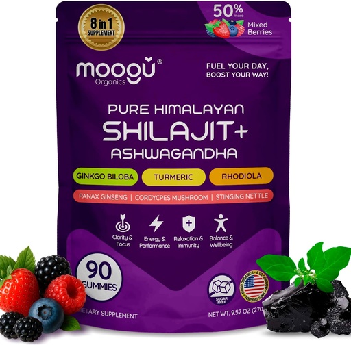 [BRSRAGAKB56RMHQ2] 18,000mg 순수한 Himalayan Shilajit (90 Gummies) Ashwagandha, 75% Fulvic 산 & 85+ 추적 무기물 I 남자, 여자 I Panax Ginseng, Rhodiola, Turmeric, Gingko Biloba, Cordyceps, Sting Nettle.